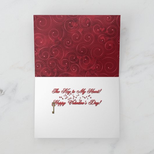 Valentijns - Sleutel tot mijn hart - Bulldog Feestdagen Kaart (Binnen)