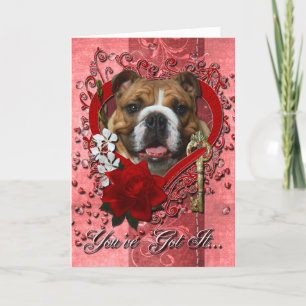 Valentijns - Sleutel tot mijn hart - Bulldog Feestdagen Kaart