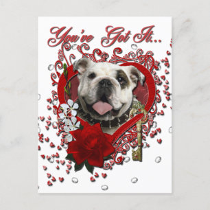 Valentijns - Sleutel tot mijn hart - Bulldog Feestdagenkaart
