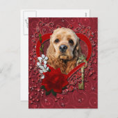 Valentijns - Sleutel tot mijn hart - Cocker Spanie Feestdagenkaart (Voorkant / Achterkant)