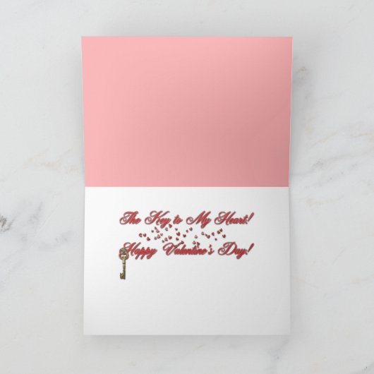 Valentijns - Sleutel tot mijn hart - Golden Retrie Feestdagen Kaart (Binnen)