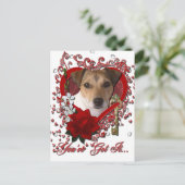 Valentijns - Sleutel tot mijn hart - Jack Russell Feestdagenkaart (Staand voorkant)