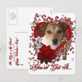 Valentijns - Sleutel tot mijn hart - Jack Russell Feestdagenkaart (Voorkant / Achterkant)