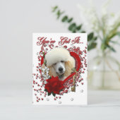 Valentijns - Sleutel tot mijn hart - Poedel - Abri Feestdagenkaart (Staand voorkant)