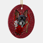 Valentijns - Sleutel voor Mijn hart - Chihuahua - Keramisch Ornament (Rechts)