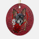 Valentijns - Sleutel voor Mijn hart - Chihuahua - Keramisch Ornament (Links)
