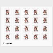 Valentijns Sneeuwwandeling – Whimsical Kinderen Vierkante Sticker (Vel)
