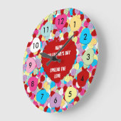 Valentijns Snoep Harten-ronde wandklok (Hoek)