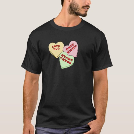 Valentijns Snoep Harten T-shirt (Voorkant)