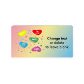 Valentijns Snoep Hearts Adreslabel Etiket (Voorkant)