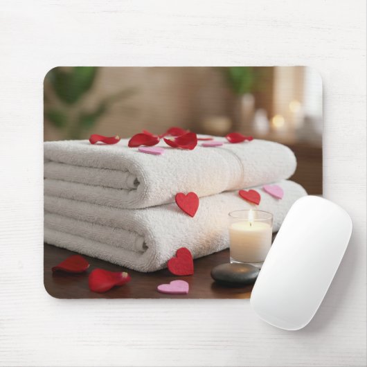 Valentijns Spa-dag met harten Muismat (Met muis)