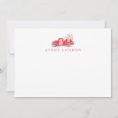 Valentijns speciale bezorging rode waterverftruck notitiekaartje (Voorkant)