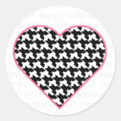 Valentijns Sticker - Houndstooth Heart (Voorkant)