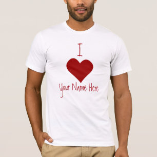 Valentijns T-shirt Ik Hou Van Je Naam Hier T-shirt