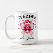 Valentijn's Teacher Coffee Mok, Custom Name Gift Koffiemok (Links)