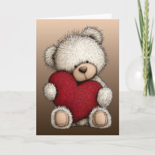 Valentijns teddybeer kaart (Voorkant)