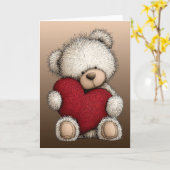 Valentijns teddybeer kaart (Gele Bloem)