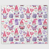 Valentijns thema Gnome Pattern Cadeaupapier (Vlak)