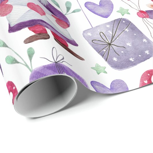 Valentijns thema Gnome Pattern Cadeaupapier (Rol Hoek)