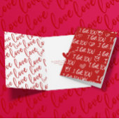 Valentijns thema Rood Wit Ik hou van je Patroon Kaart