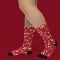 Valentijns thema Rood Wit Ik hou van je Patroon