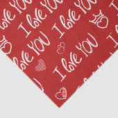 Valentijns thema Rood Wit Ik hou van je Patroon Tissuepapier (Detail)