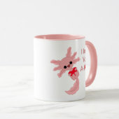 Valentijns tweekleurige roze axolotl liefde Mok (Voorkant rechts)