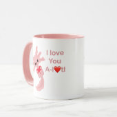 Valentijns tweekleurige roze axolotl liefde Mok (Voorkant links)