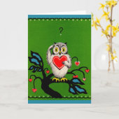 Valentijns uil kaart (Gele Bloem)
