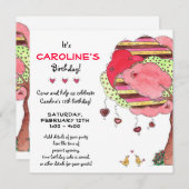 Valentijns, uitnodiging van de Birthday Party (Voorkant / Achterkant)