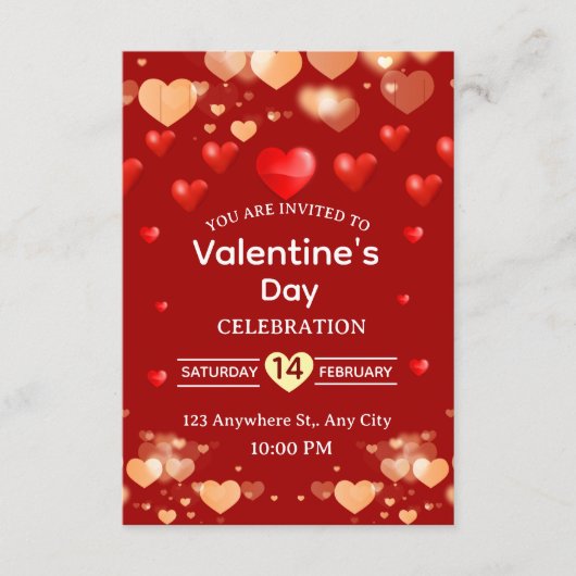 Valentijns Uitnodigingskaart Kaart (Voorkant)