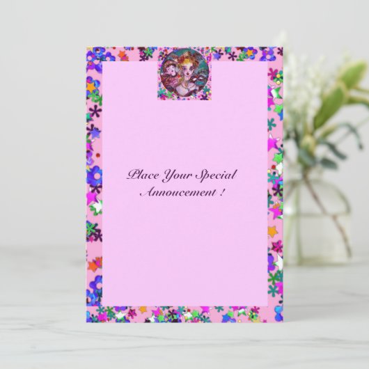 VALENTIJNS VENETIAANS MASKERBAL KAART (Staand voorkant)