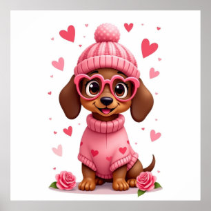 Valentijn's verjaardag hond houdt van het leven poster