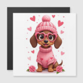 Valentijns verjaardag hond liefdesleven magnetische uitnodiging (Voorkant / Achterkant)