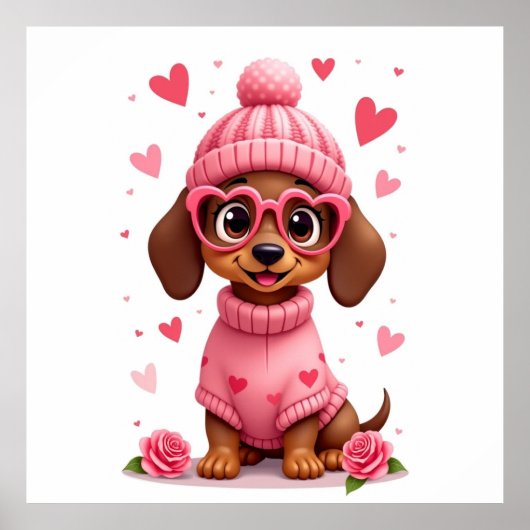 Valentijns verjaardags hond liefdesleven poster (Voorkant)