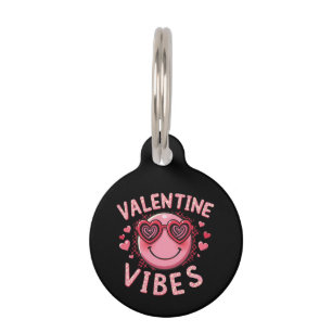 Valentijns Vibe Hippie Valentijnsdag Groovy Retro Huisdierpenning