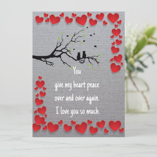 Valentijns vogels kaart (Staand voorkant)