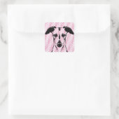 Valentijns - Whippet Silhouette Vierkante Sticker (Tas)