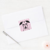 Valentijns - Whippet Silhouette Vierkante Sticker (Envelop)