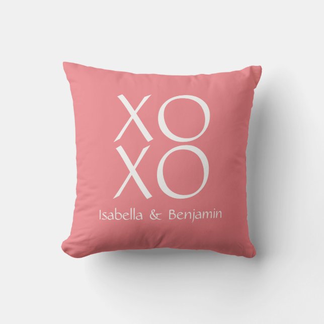  Valentijns XOXO Kussen Roze (Voorkant)