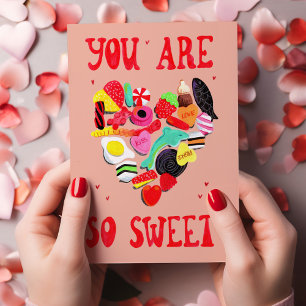 Valentijns You're So Sweet snoep hart Feestdagenkaart