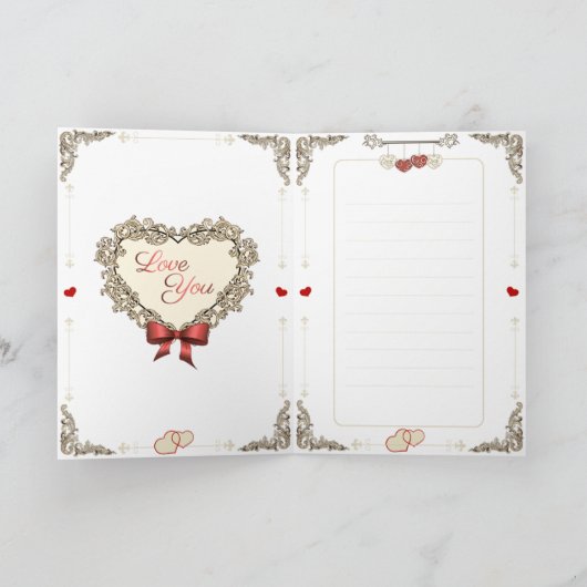 Valentijns. Zwaluwen met hartjes aan linten. Feestdagen Kaart (Binnen)