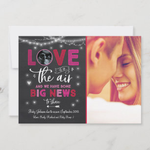 Valentijns zwangerschapsaankondiging echografie Ka Feestdagenkaart