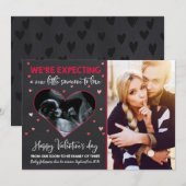 Valentijns zwangerschapsaankondiging echografie Ka Feestdagenkaart (Voorkant / Achterkant)