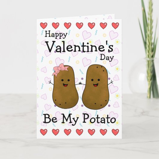 Valentijnsaardappel Persoonlijk Feestdagen Kaart (Voorkant)