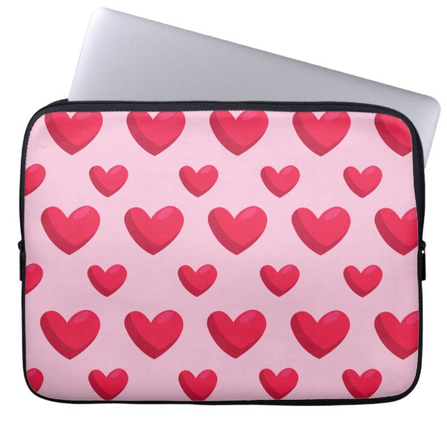 Valentijnsachtergrond met hart liefde laptop sleeve (Voorkant)