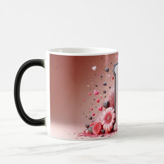 Valentijnsalphabet 3D Magische Mok (Links)