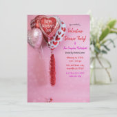 Valentijnsballonnen Dinner Party Evenement of Verj Kaart (Staand voorkant)