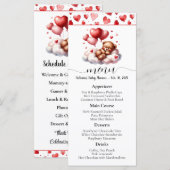Valentijnsbeer Baby Shower Menu en Programma (Voorkant / Achterkant)