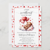 Valentijnsbeer Babyshower Kaart (Voorkant)